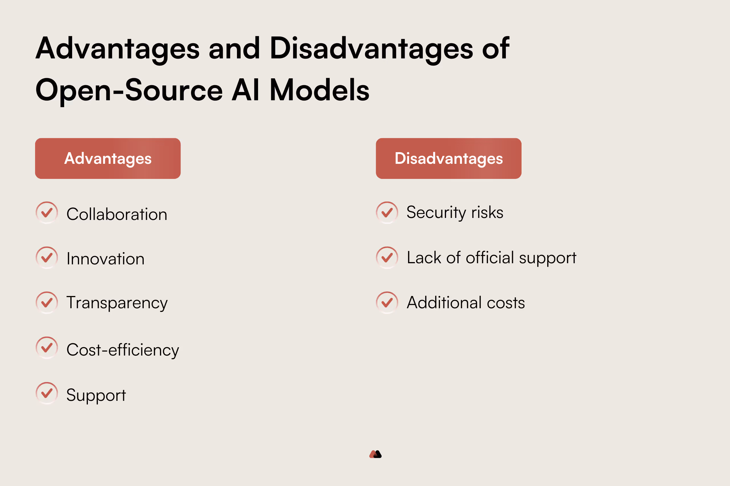 Advantages and disadvantages of open-source AI models
